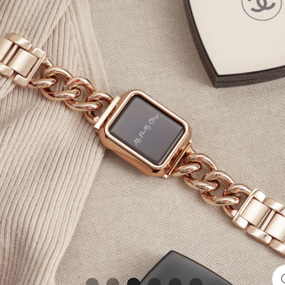 Goddess Stainless Steel Apple Watch Strap in rose gold 42/44/45/49mm